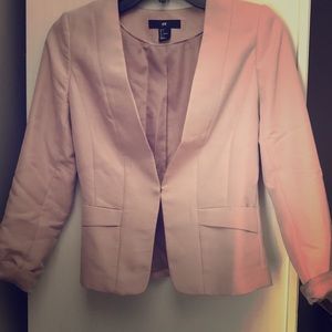 H&M Dusty Rose Fitted Blazer Jacket Sz 4